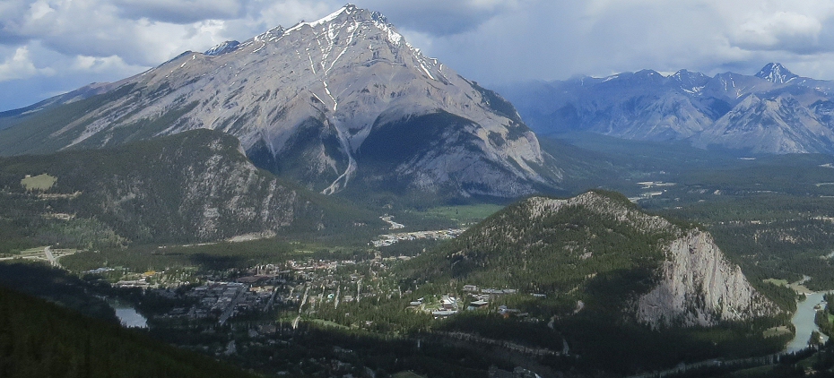 Banff overview from gondola on Sulphur Mountain