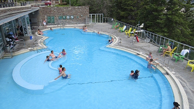 Banff hot springs public pool, Banff National Park